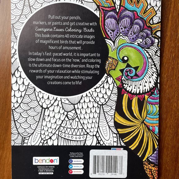 NEW Everyone Loves Coloring Birds Adult Coloring Book by Bendon Publishing - Picture 2 of 10